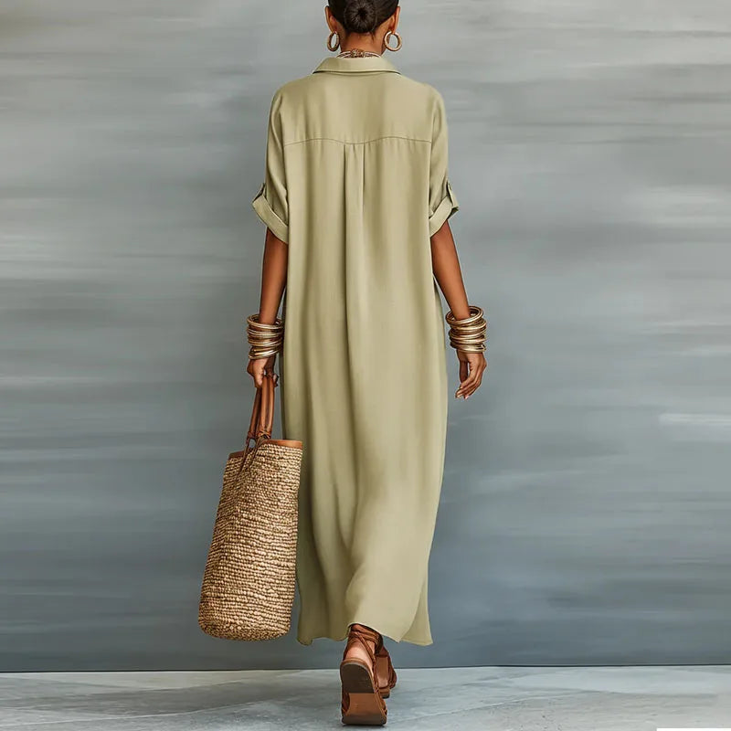 Astoria | Women's Button Front Maxi Shirt Dress