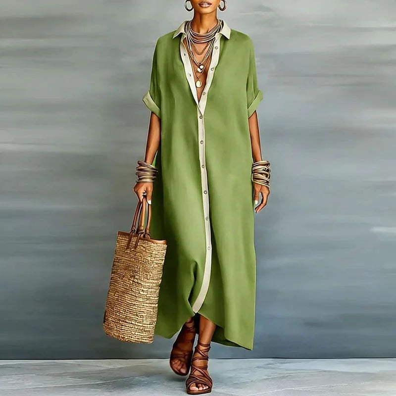 Astoria | Women's Button Front Maxi Shirt Dress