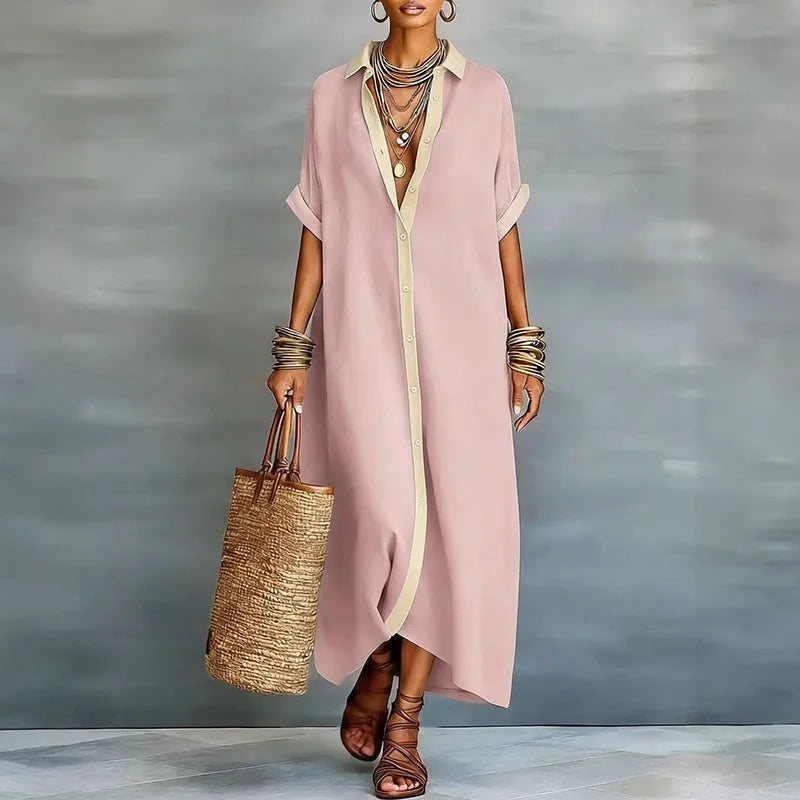 Astoria | Women's Button Front Maxi Shirt Dress