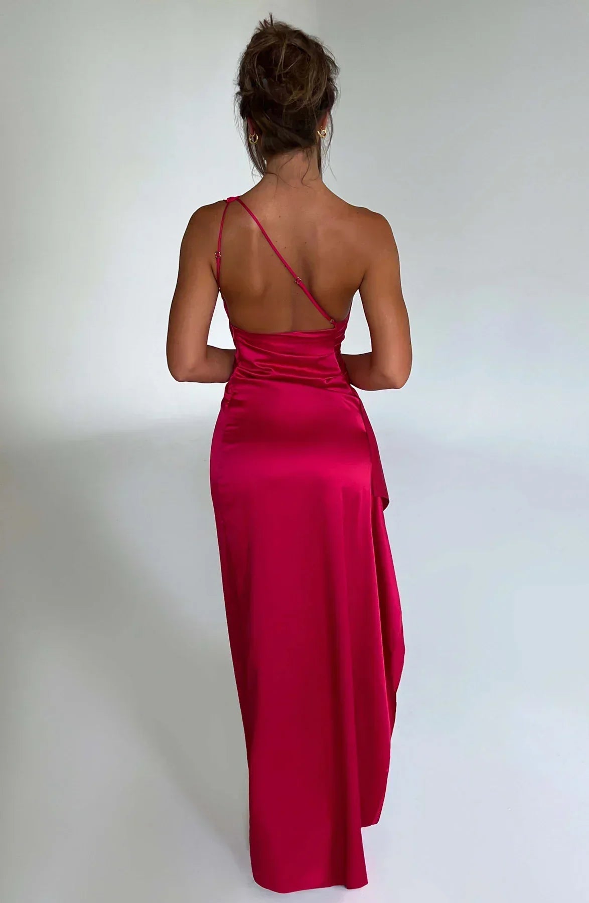 Fallon | Women's One Shoulder Ruched Maxi Dress
