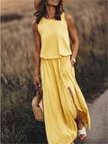 Fiona | Women's Sleeveless Blouson Maxi Dress
