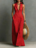 Francine | Women's Button Down Sleeveless Maxi Dress