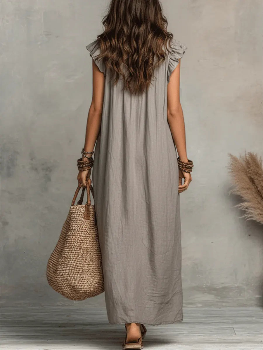 Francine | Women's Ruffle Sleeveless Maxi Dress