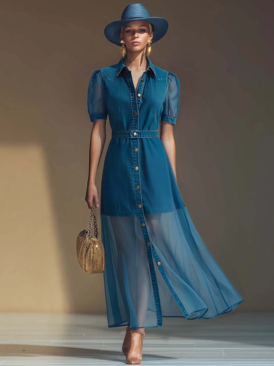 Isolde | Women's Button Front V-Neck Maxi Dress