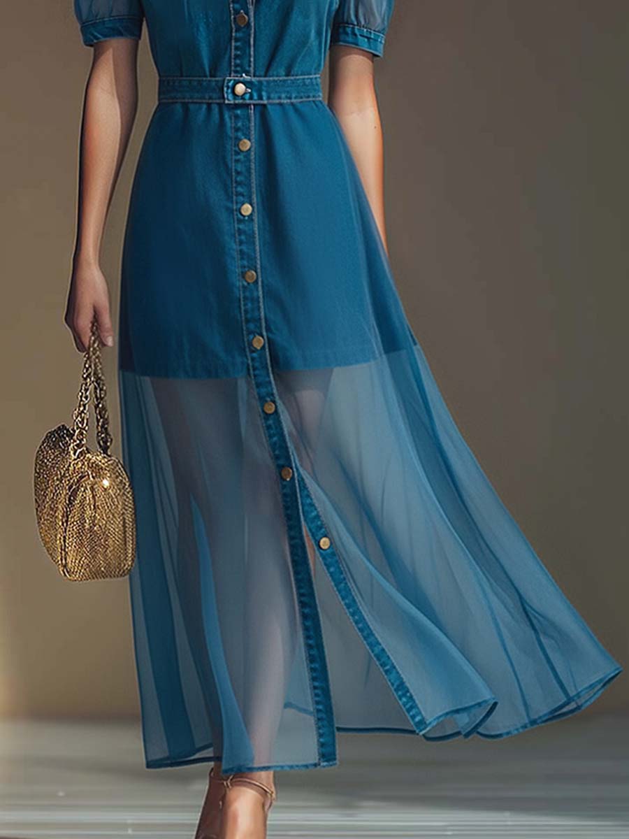Isolde | Women's Button Front V-Neck Maxi Dress