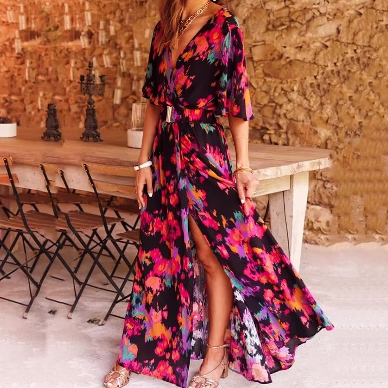Juliette | Women's V-Neck Wrap Maxi Dress