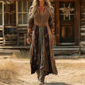 Miranda | Women's Patchwork Long Sleeve Maxi Dress