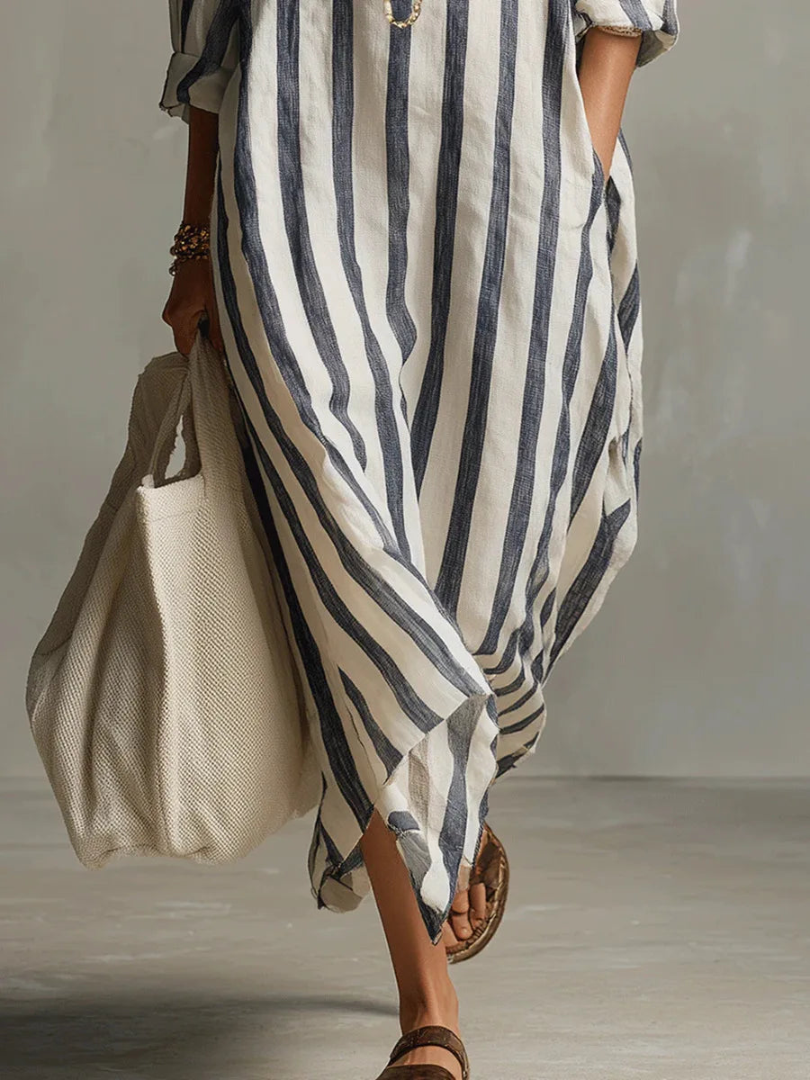 Paloma | Women's Striped Long Sleeve Shirt Dress