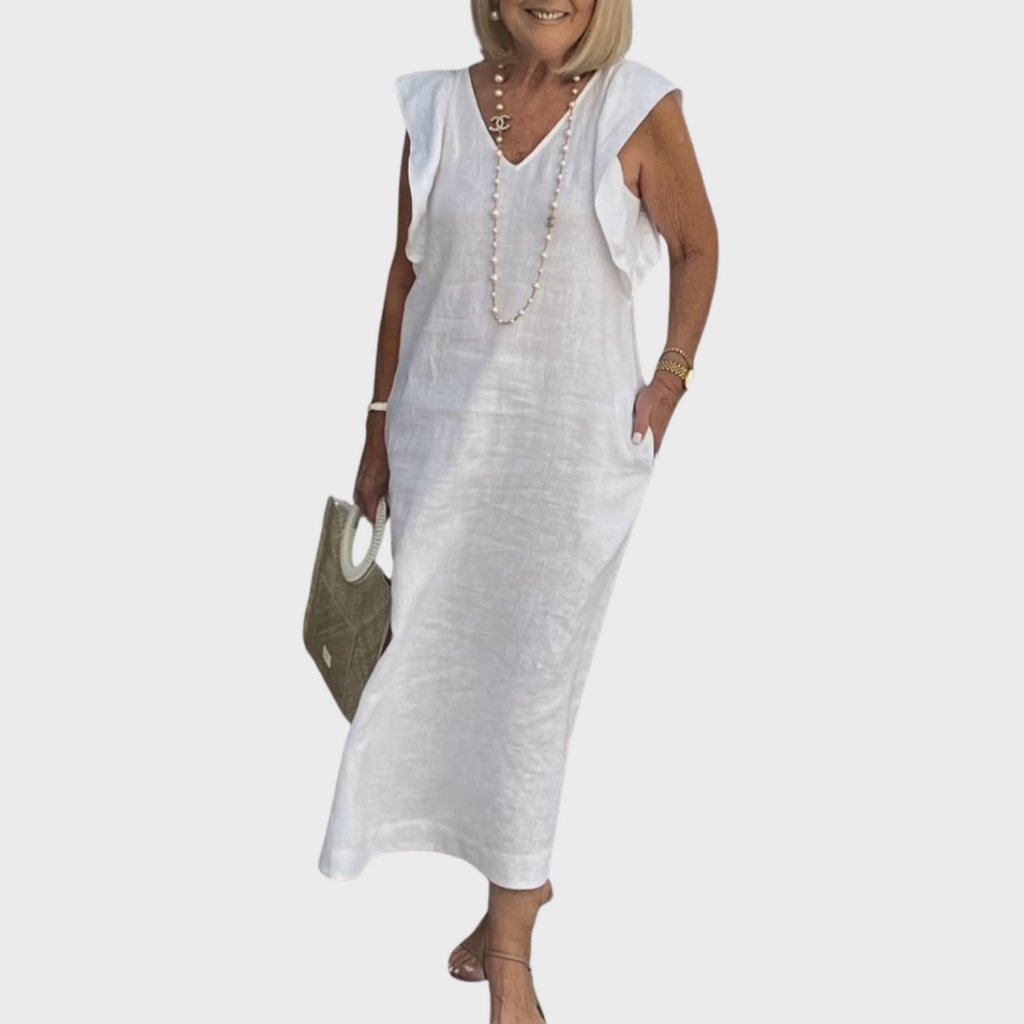 Rosalinda | Women's V-Neck Sleeveless Pocket Maxi Dress
