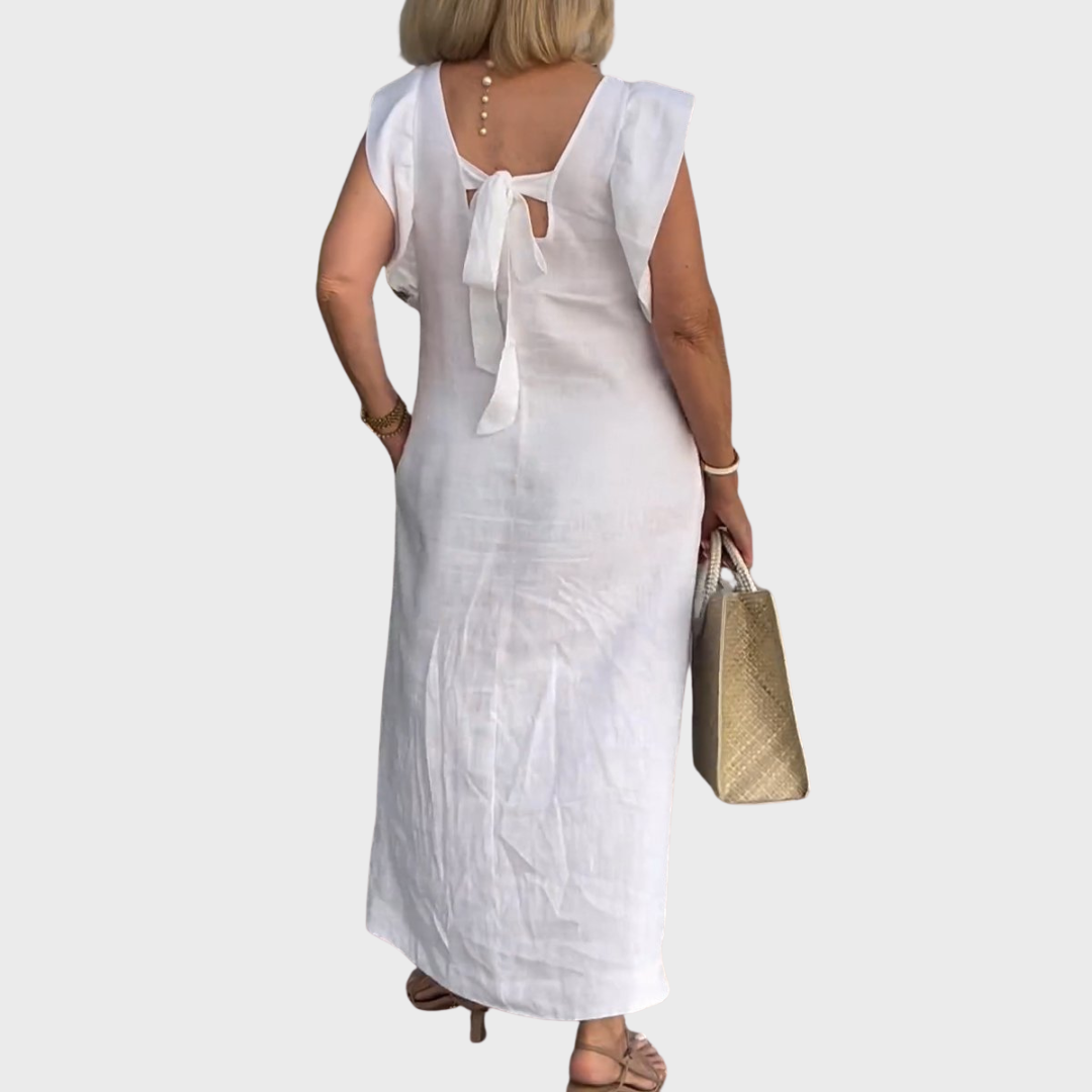Rosalinda | Women's V-Neck Sleeveless Pocket Maxi Dress