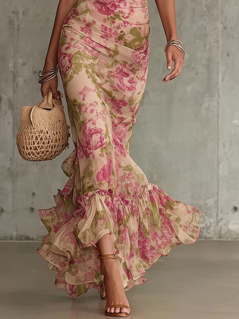 Rowan | Women's Floral Mock Neck Maxi Dress
