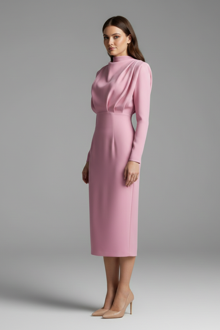 Serafina | Women's Mock Neck Long Sleeve Maxi Dress