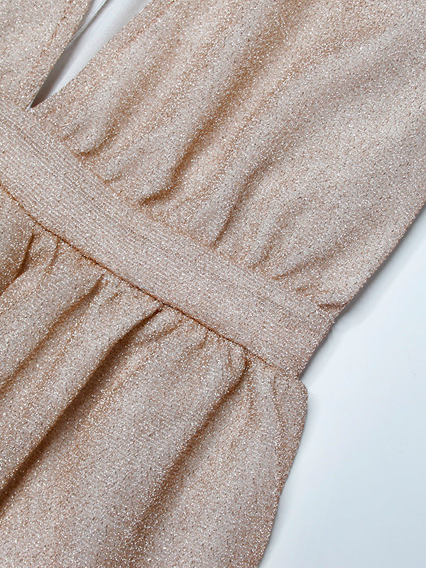 Zara | Women's V-Neck Long Sleeve Wrap Maxi Dress